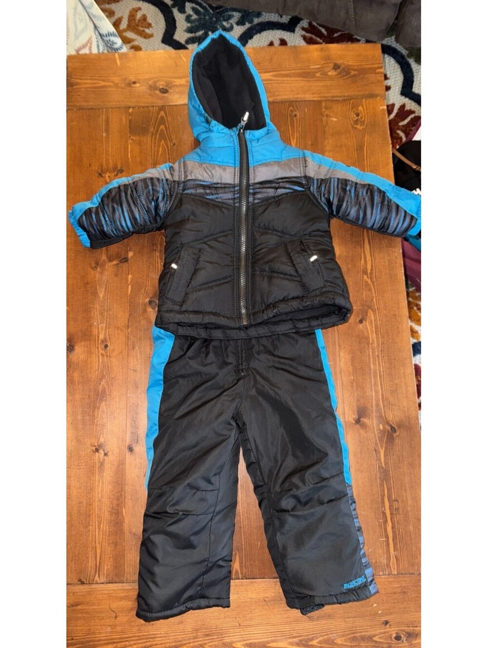 Pacific Trail 2 piece Snow Suit 12 month Blue and Black Winter Overalls & Coat